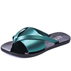 Female Women Summer Fashion Cooler One Word Drag Sand Beach Slipper Non-slip Rubber Solid color