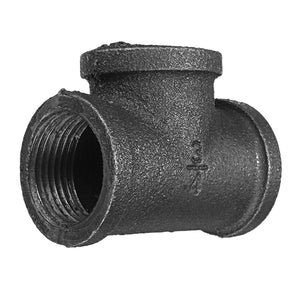 1/2 3/4" 1" Equal Tee 3 Way Pipe Malleable Iron Black Pipe Fitting Female Tube Connector"