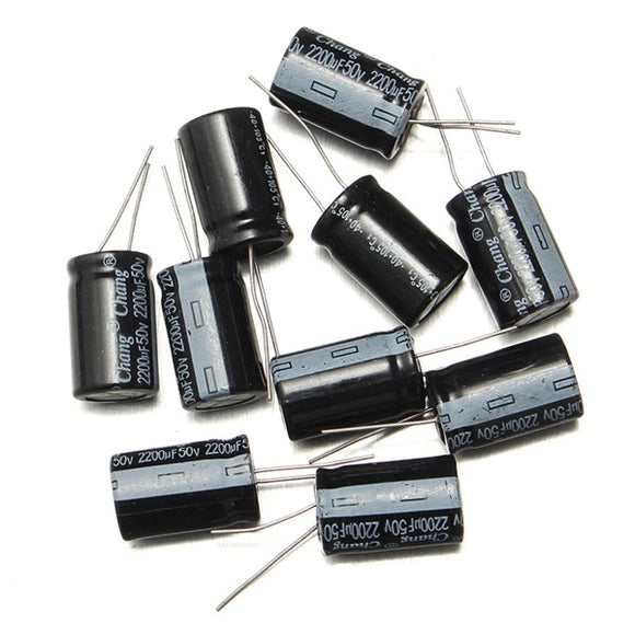 10Pcs 50V 2200UF 16 X 25mm Electrolytic Capacitor