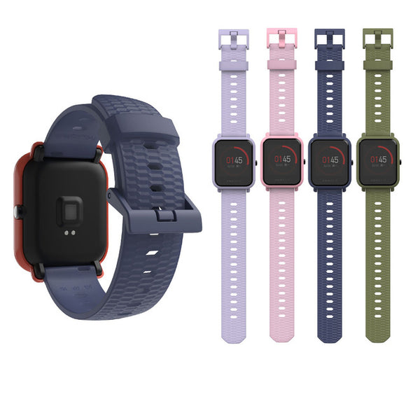 Mijobs 20mm Silicone Wrist Strap Replacement Watch Band for Amazfit Bip Pace Youth Smart Watch