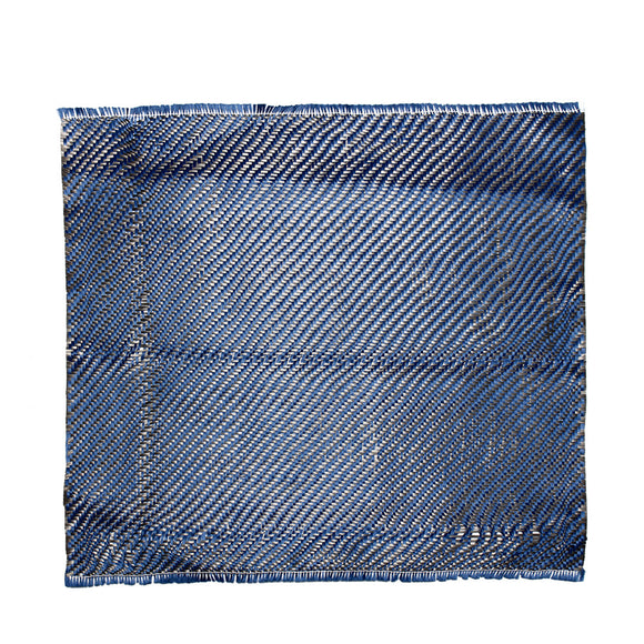 33x30cm 200gsm Blue Mixed Carbon Fiber Cloth And Aramid Blended Fabric Plate Plain Weave Matte