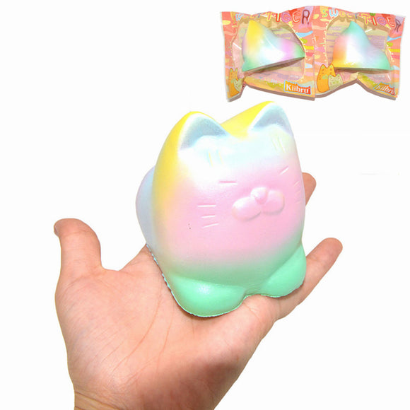 Kiibru Sweet Tiger Squishy 10.5cm Shiny Rainbow Multicolors Slow Rising With Packaging Collection