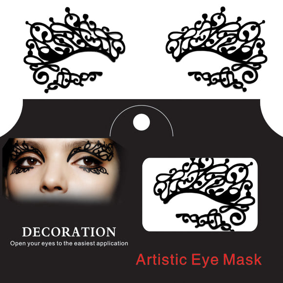 Halloween Squishy Eye Liner Sticker Lace Fretwork Papercut Face Tattoo Temporary Costume Party