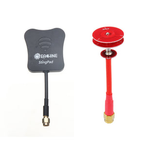 2PCS RP-SMA 5.8Ghz 16dBi StingPad Panel Antenna + 5dBi RHCP Pagoda Antenna Omni Directional FPV Antenna Set For FPV RC Racing Drone