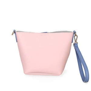 Women PU Leather Casual Daily Color Block Handbag Crossbody Bag