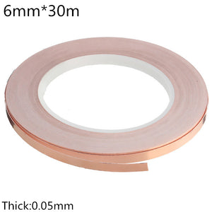 6mm30m Low Impedance Conductive Coppper Foil EMI Shielding Self Adhesive  Tape