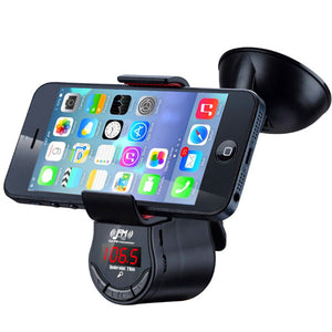 FM09 Car Hands Free FM Transimittervs 360 Degree Rotation Phone Holder