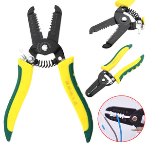 7inch Professional Wire Stripper Cable Cutter Crimper Pliers 0.6~2.6mm 10~22AWG