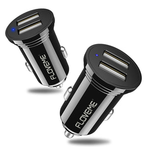 FLOVEME 2.4A Mini Dual USB Car Charger With LED Indicator For Smart Phone Tablet Camera