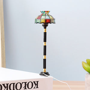 1:12 Dollhouse Miniature LED Light Floor Lamp Operated 4'' Height 12V Decorations