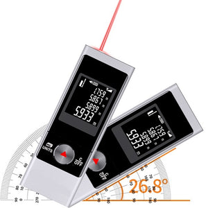 M-C 50M/70M/80M USB Recharge Digital Mini Laser Rangefinder with Electronic Angle Sensor M/In/Ft Unit Switching for Length Height Area Volume Pythagorean Measurement Laser Distance Meter