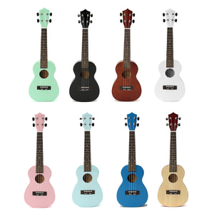 23 Inch Ukulele Concert Guitar Rosewood Colorful Hawaii Acoustic With Bag