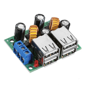 36/24/12/9V to 5V 3A Step Down Module 4USB Interface Car charging Solar Buck Power Supply