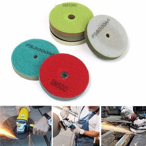 100mm Diamond Wet Polishing Pad Wheel 500/1000/2000/3000/6000/10000 Grit