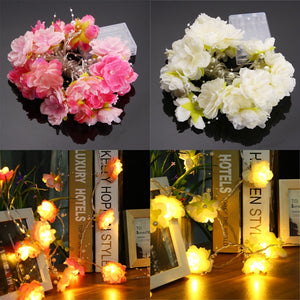 Battery Powered 20LEDs Warm White Rose Flower Fairy String Light for Christmas DC4.5V