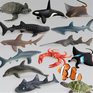 14PCS Shark Sea Creature Toy Animal Figures Diecast Model