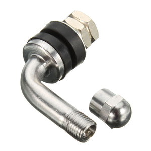 Tire Valve Stem 90 Degree Angle Bolt In 512 Chrome Metal High Pressure