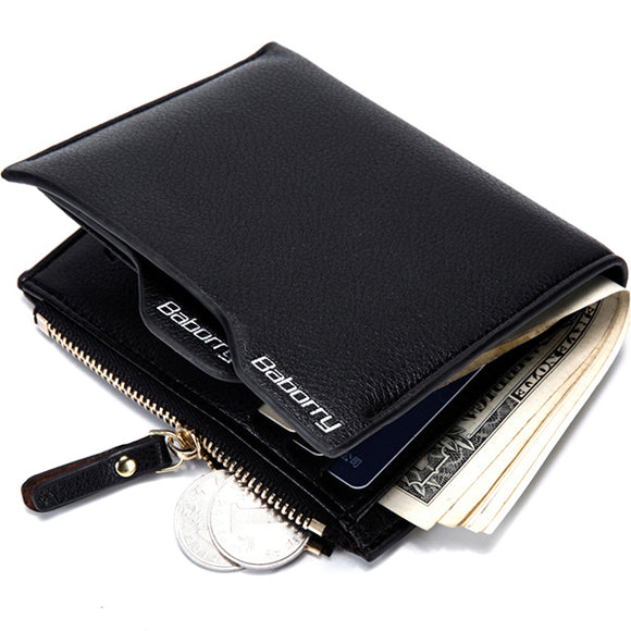 Men RFID Blocking Secure Wallet 6 Card Slots Protective Short Wallet