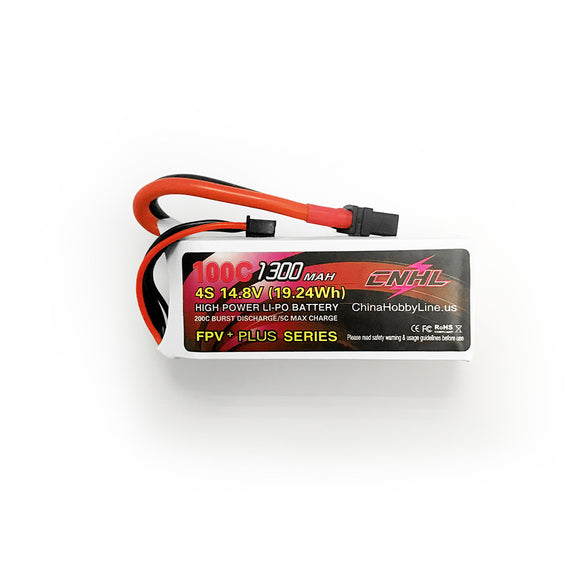 CNHL G+PLUS 14.8V 1300mAh 4S 100C Lipo Battery XT60 Plug for RC Drone FPV Racing