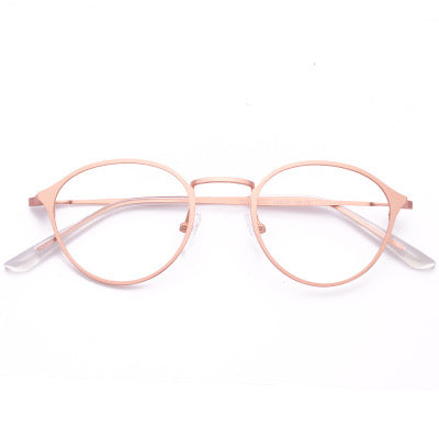 CASS BOJUERetro Literature Metal Spectacle Glasses Frame Flat Mirror Circular Light Weight Lens Rim