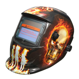 Hellfire Pattern Solar Auto Darkening Welding Helmet Weld Mask Arc Mig Tig Grinding with 2 Lens