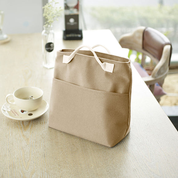 KCASA KC-LG067 Large Capacity Canvas Lunch Tote Bag Travel Picnic Food Storage Shopping Bag Handbag