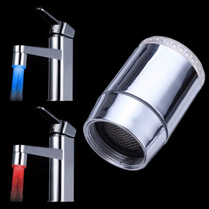 5pcs Color Changing LED Faucet Color Changing Water Tap Light Silver