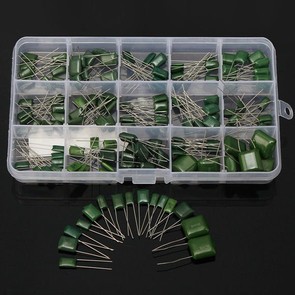 150Pcs 100V Polyester Film Capacitor 15 Value 0.33nF-470nF Assorstment Kit