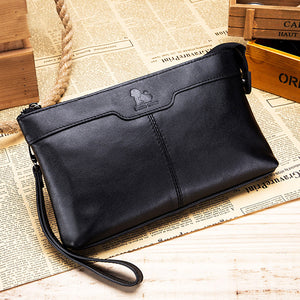 Men Genuine Leather Large Capacity Multi-functional Business Vintage Phone Bag Clutch Bag