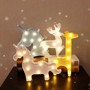 Vvcare BC-NL04 Led Night Light for Kids Unicorn Giraffe Bedroom Bedside Lamp Room Party Decorations