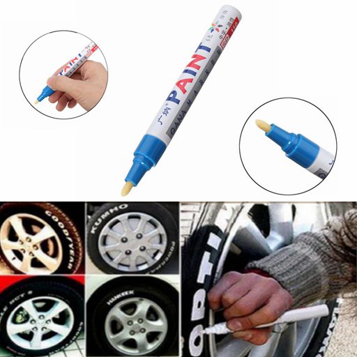 4Pcs Blue Color Tyre Permanent Paint Pen Tire Metal Outdoor Marking Ink Marker Trendy