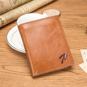 Men Genuine Leather Wallet Cowhide Multifunctional Card Holder Money Clip