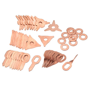 48pcs Stud Welding Kit Accessories Straight Twisted Dent Pulling Rings Round Star Pads Washer