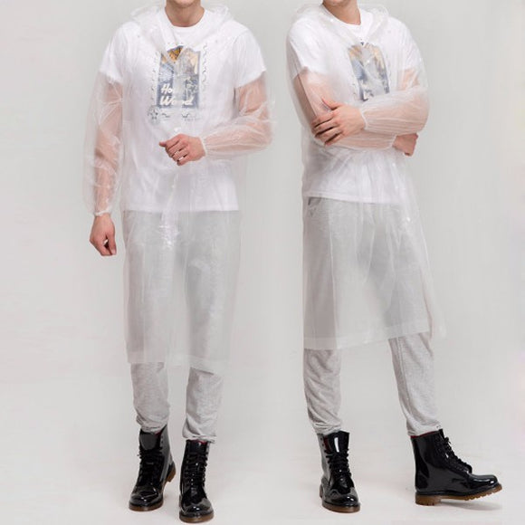 Disposable Rain Coat Men Women Portable Transparent  PEVA Material Soft Comfortable Light Rain Gear