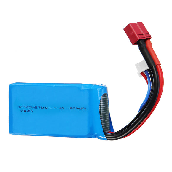 Wltoys 7.4V 1500mAh 2C 2S Lipo Battery T Plug for 144001 A959-B A969-B A979-B 1/18 Rc Car