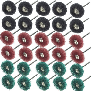 30pcs 25mm Diameter Abrasive Wheel Buffing Polishing Wheel Set for Rotary Tool