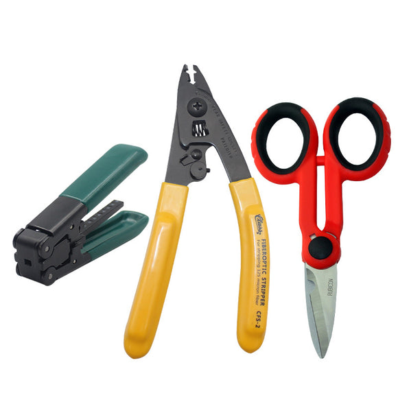 Fiber Optic Tool FTTH Splice Fiber Optic Tool Kits Pixian Fibre Wire Stripper Plier + Optical Fiber+Scissors