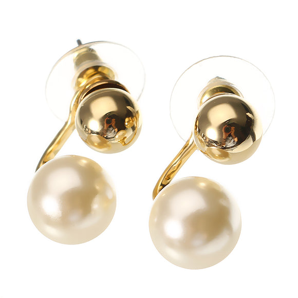 JASSY Elegant Anallergic Earrings 18K Gold Plated Pearl Ear Stud Fine Jewelry for Women Best Gift