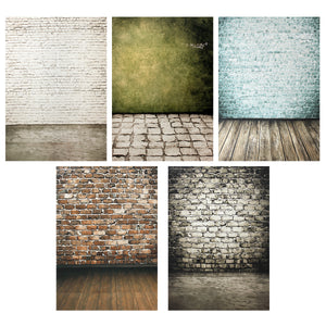 5X7FT Retro Brick Wall Floor Photography Backdrop Background Studio Prop