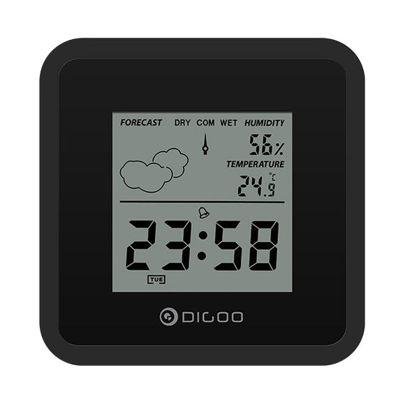 Digoo DG-FC25 Mini Almighty Weather Station Hygrometer Thermometer Forecast Sensor Alarm Clock