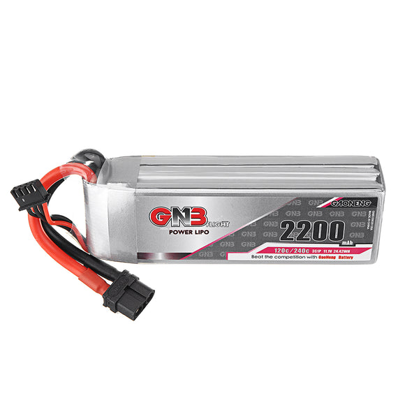 GAONENG GNB 11.1V 2200mAh 120C 3S Lipo Battery XT60U-F Plug for RC FPV Racing Drone