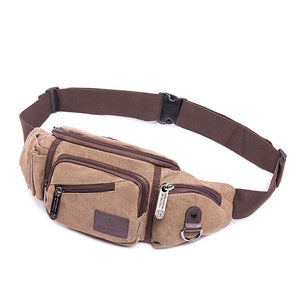 Canvas Waist Bag Outdooors Casual Multifunctional Waterproof Crossboby Bag For Men