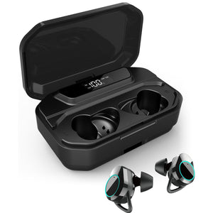 Mini TWS bluetooth 5.0 Wireless Earbuds CVC8.0 Noise Canceling Touch Control IPX7 Waterproof Earphone with Charging Box 3300mAh Power Bank