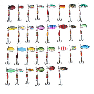 ZANLURE 30pcs Metal Fishing Lure Minnow Poper Pike Salmon Bait Bass Trout Fish with Hook