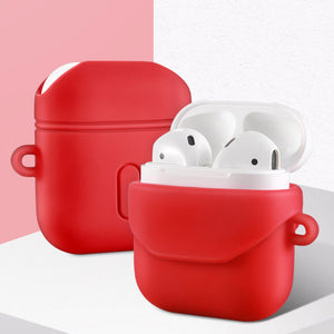 TOTU Anti-Dust Soft Silicone Wireless Bluetooth Earphone Storage Protective Case with Hook for AirPods 2 / AirPods 1