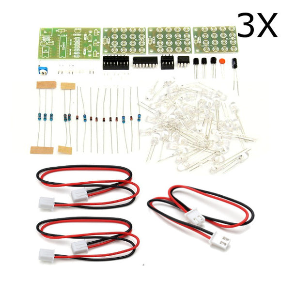 3Pcs DIY CD4017+NE555 Strobe Module Electronics Learning Kit