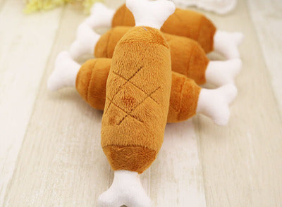 Velvet Pet Dog Cat Chicken Legs Plush Toys Interactive Sound Toys Peluche Dog Accessories Pet Toys