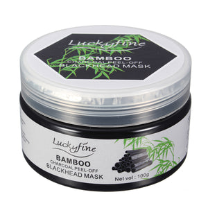 LuckyFine Blackhead Mask Bamboo Charcoal Peel-off Deep Cleaning Mask Resist  Mirror and Spoon