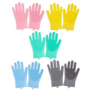 Silicone Multi-function Kitchen Cleaning Magic Glove Dishwashing Brush