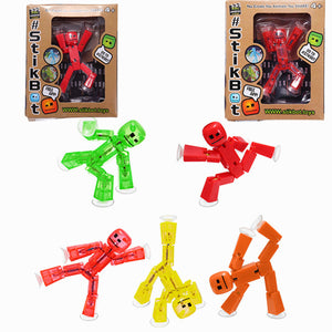 Stikbot Sucker Suction Cup Funny Deformable Sticky Robot Action Figure Toy